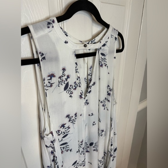 Free People Tree Swing Sleeveless Tunic Dress | White & Blue Floral | Women’s S - Picture 6 of 12